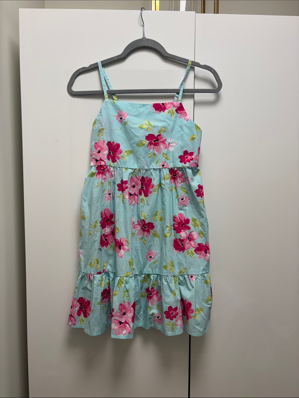 The Children's Place Aqua Floral Sundress with Pink Blossoms - Picture 1 of 3